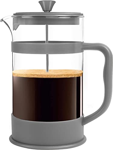 34 Ounce French Press with Triple Filters, Stainless Steel Plunger and Heat Resistant Borosilicate Glass - Black