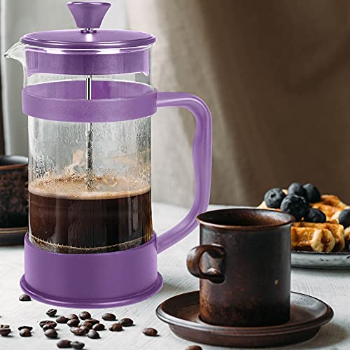 34 Ounce French Press with Triple Filters, Stainless Steel Plunger and Heat Resistant Borosilicate Glass - Black